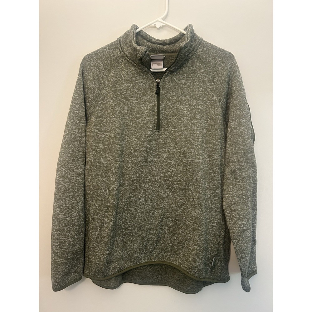 AVALANCHE Green Heather Quarter Zip Sweatshirt Sweater Long Sleeve Mens L